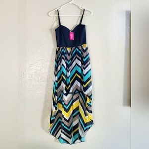 Medium hi-lo navy blue dress